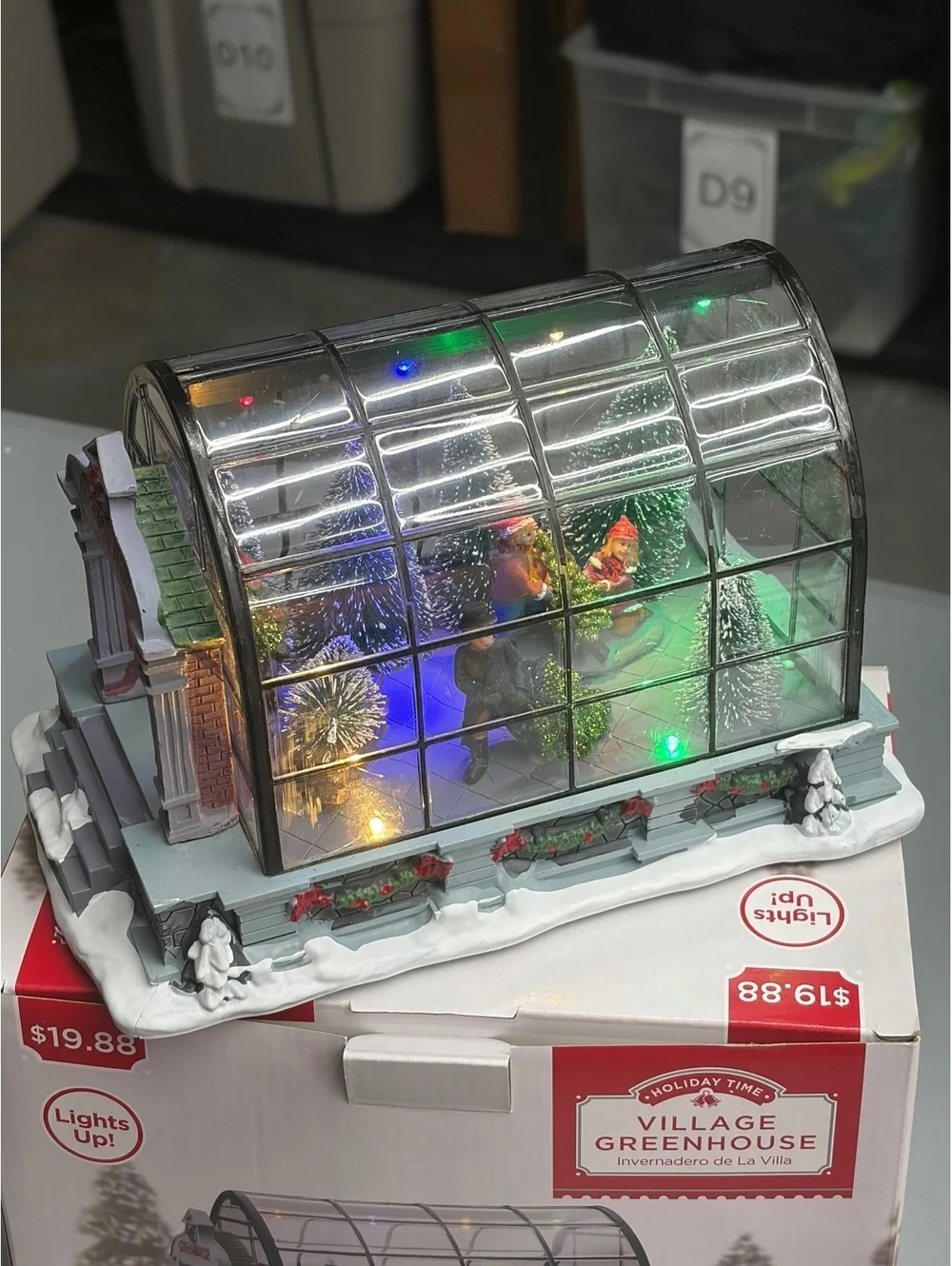 Holiday Time Village Greenhouse Lights Up Original Box Collectible